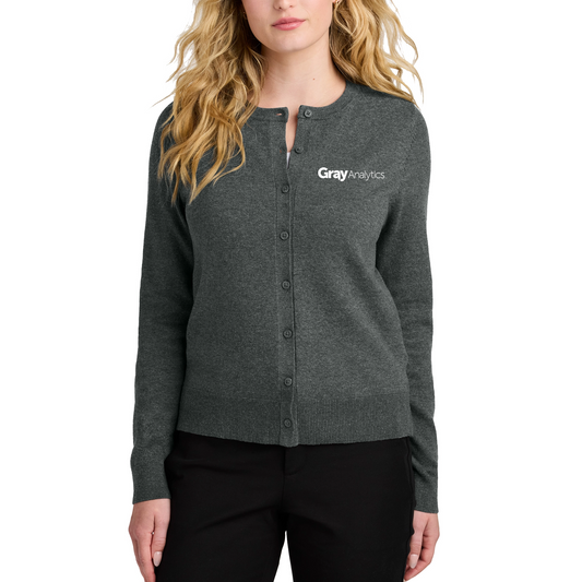 WOMEN'S Port Authority® Easy Care Crewneck Cardigan Sweater - LSW2870 - AO