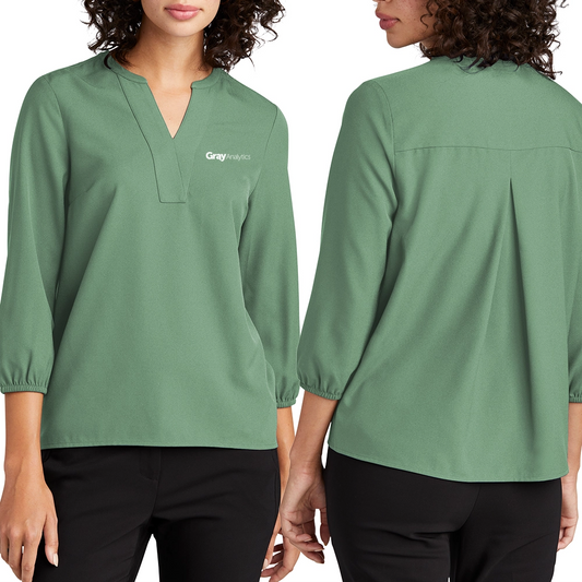 WOMEN'S Mercer + Mettle Ladies Stretch Crepe 3/4-Sleeve Blouse - MM2011 - LS