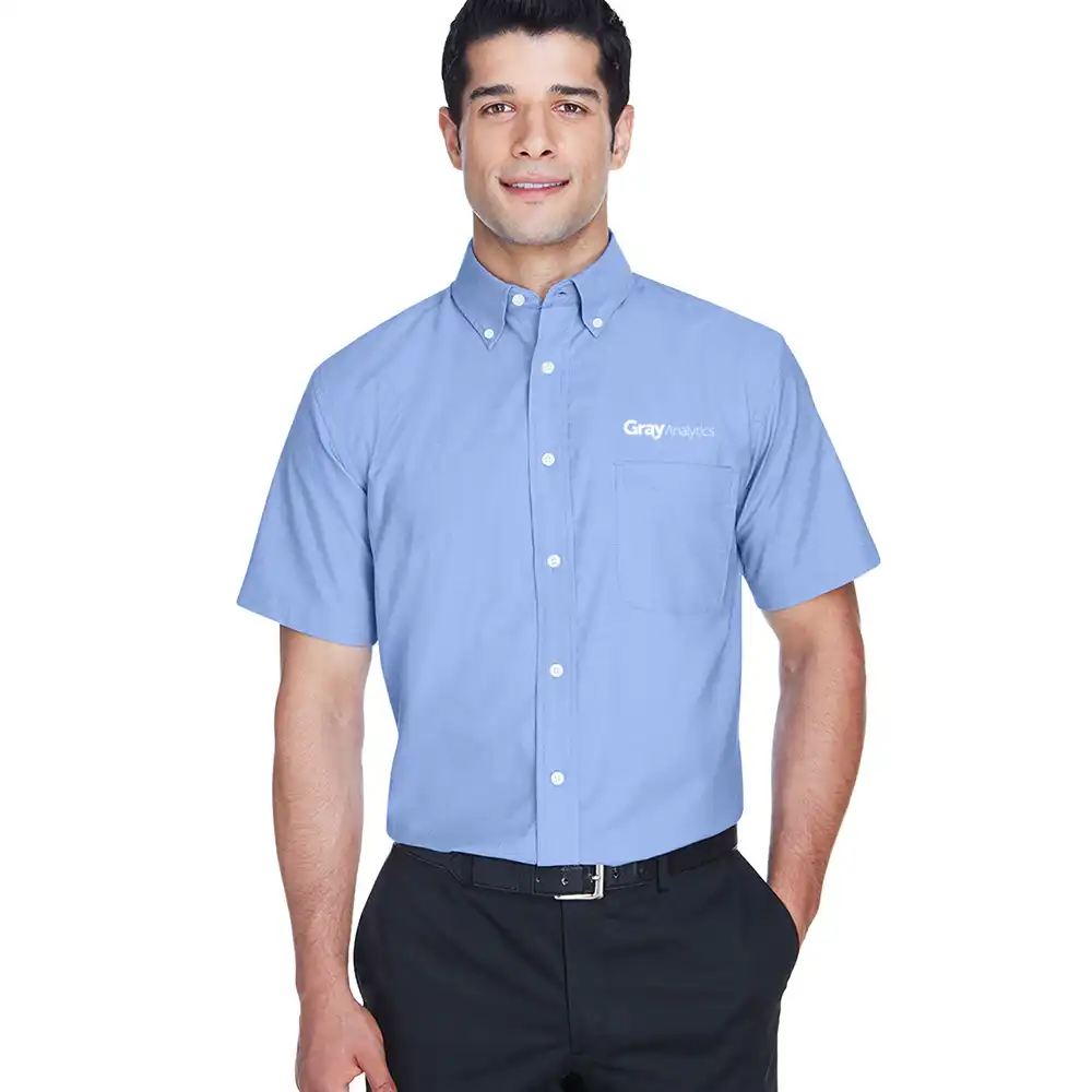MEN'S Harriton Short-Sleeve Oxford with Stain-Release - Includes TALL - M600S - LS