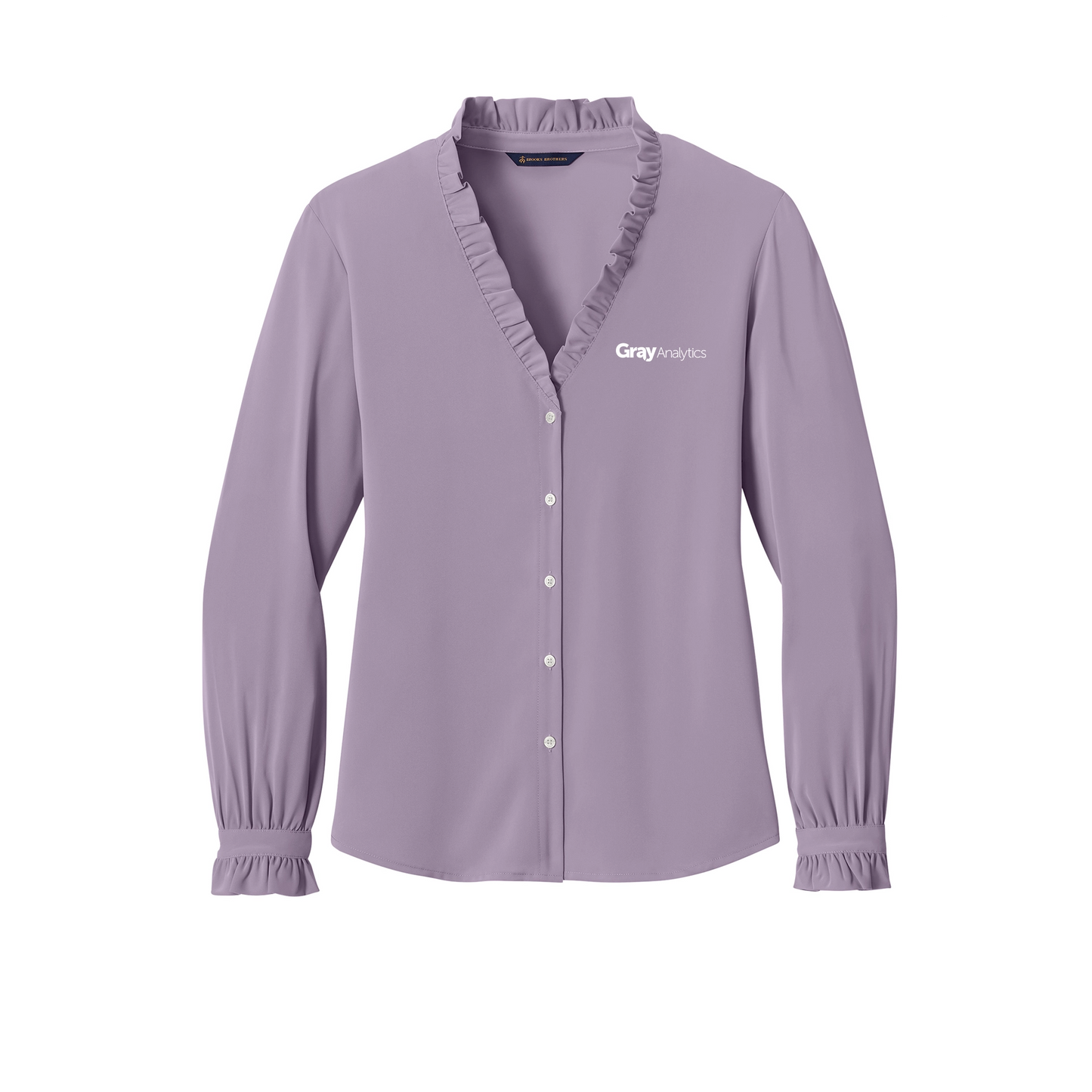 WOMEN'S Brooks Brothers® Long Sleeve Ruffle Collar Blouse - BB18011 - AO