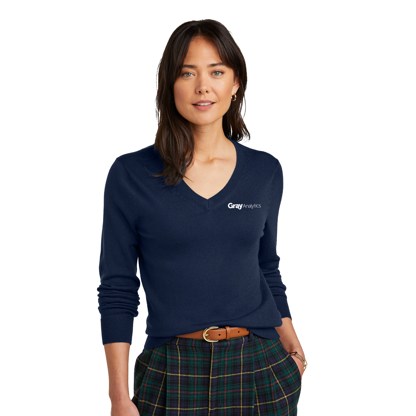 WOMEN'S Brooks Brothers Washable Merino V-Neck Sweater - BB18411 - LS