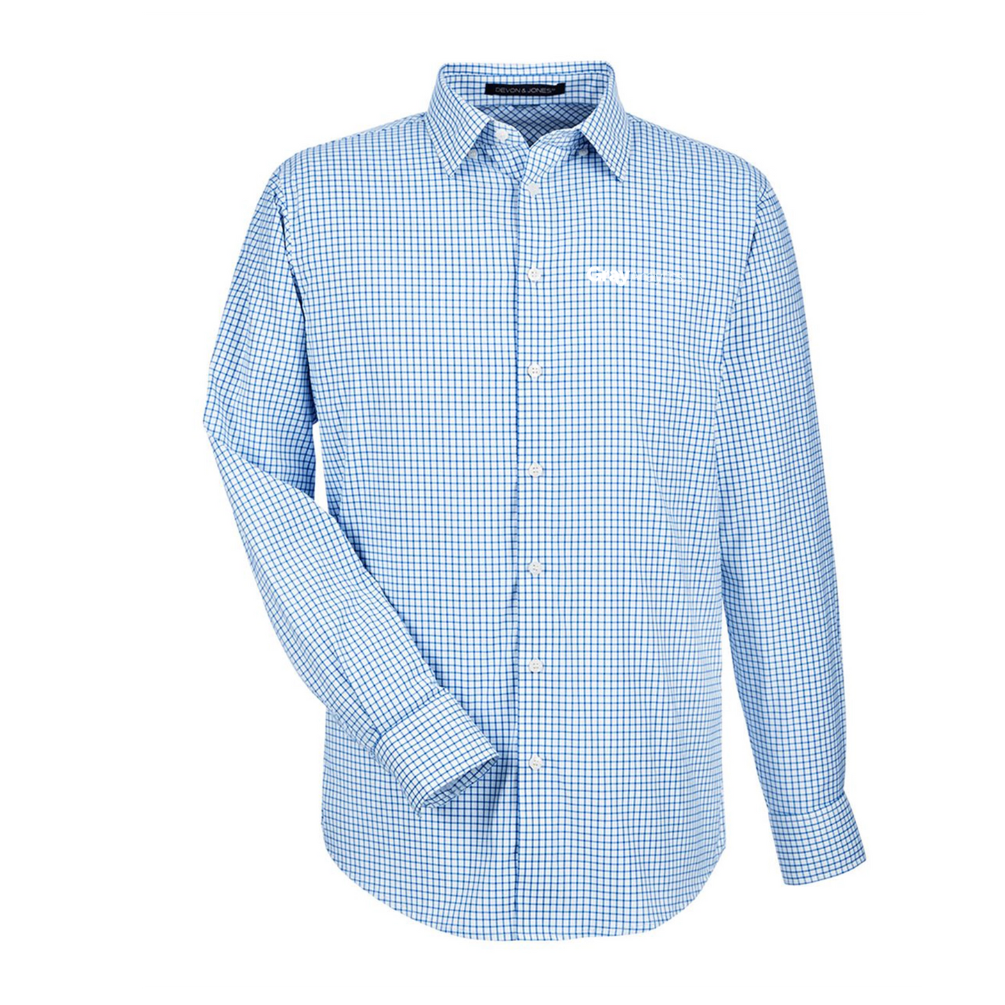MEN'S Devon & Jones CrownLux Performance® Micro Windowpane Woven Dress Shirt- DG540 - AO