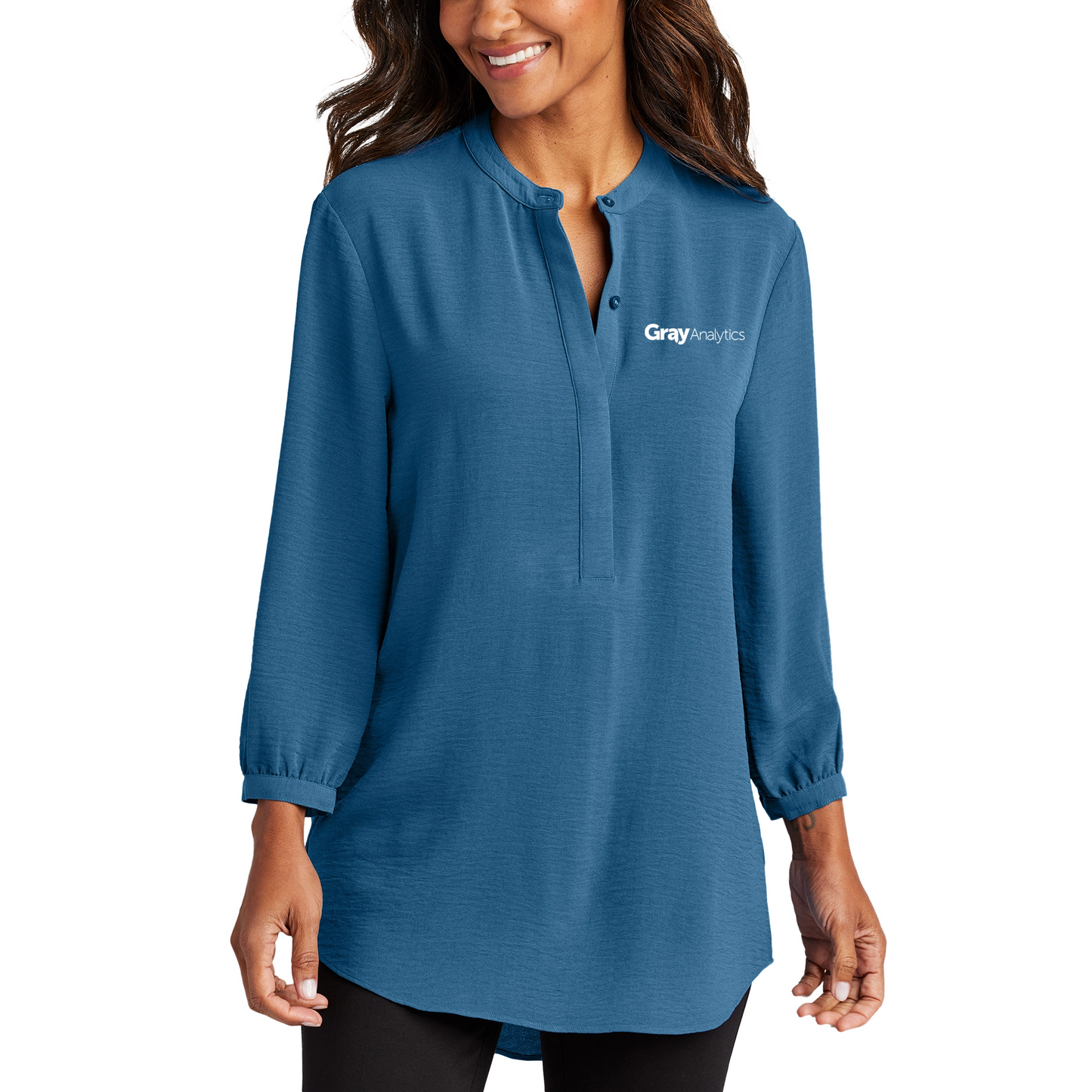 WOMEN'S Port Authority® 3/4-Sleeve Textured Crepe Tunic - LW713 - AO