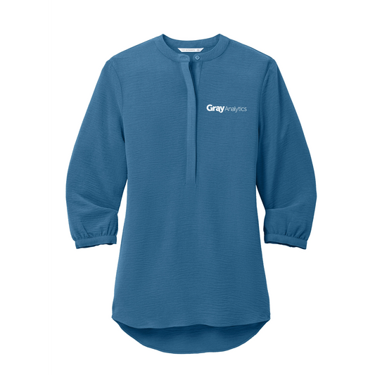 WOMEN'S Port Authority® 3/4-Sleeve Textured Crepe Tunic - LW713 - AO