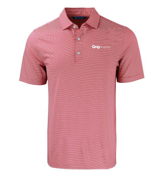 MEN'S Cutter & Buck Forge Eco Heather Stripe Stretch Recycled Polo - MCK01303 - LS