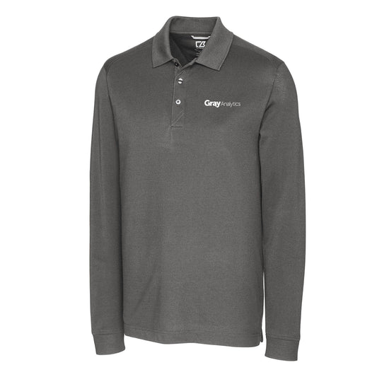 MEN'S Cutter & Buck Tri-Blend Pique Long Sleeve Polo - Tall Sizes Available - MCK09322 - LS