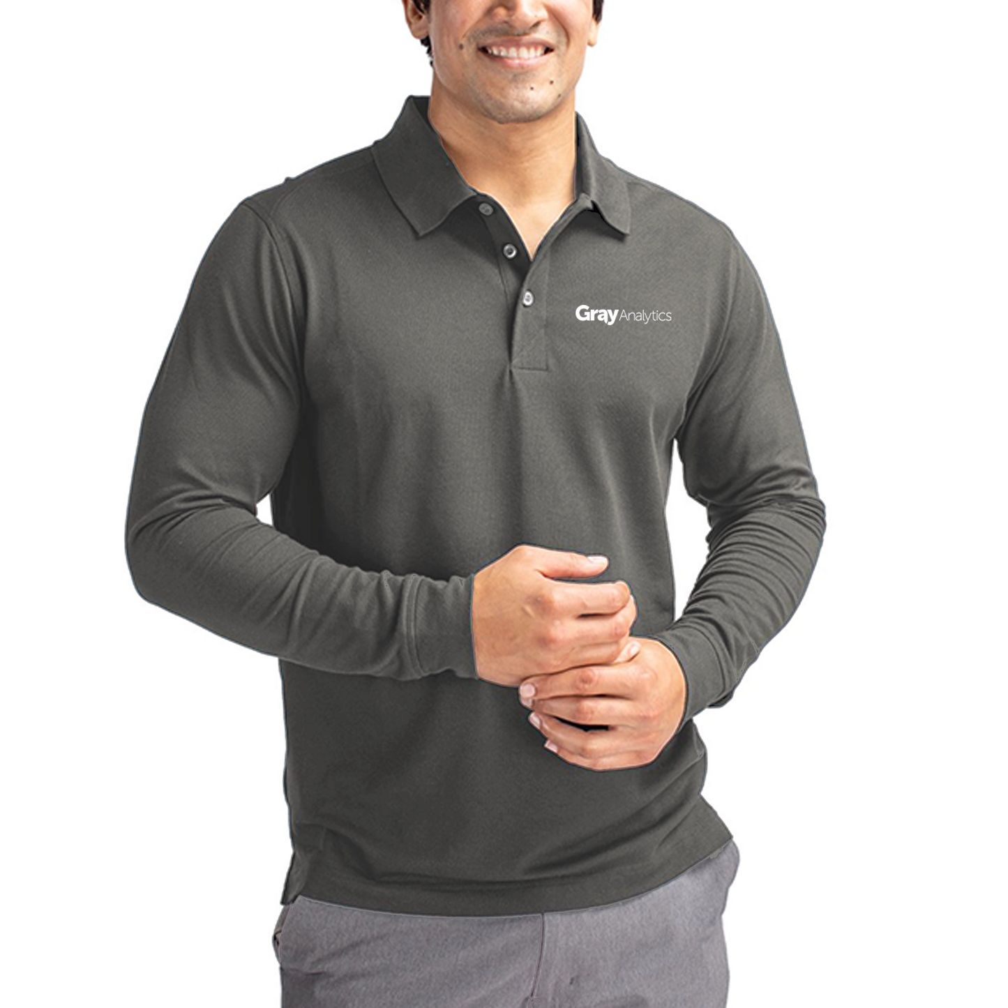MEN'S Cutter & Buck Tri-Blend Pique Long Sleeve Polo - Tall Sizes Available - MCK09322 - LS