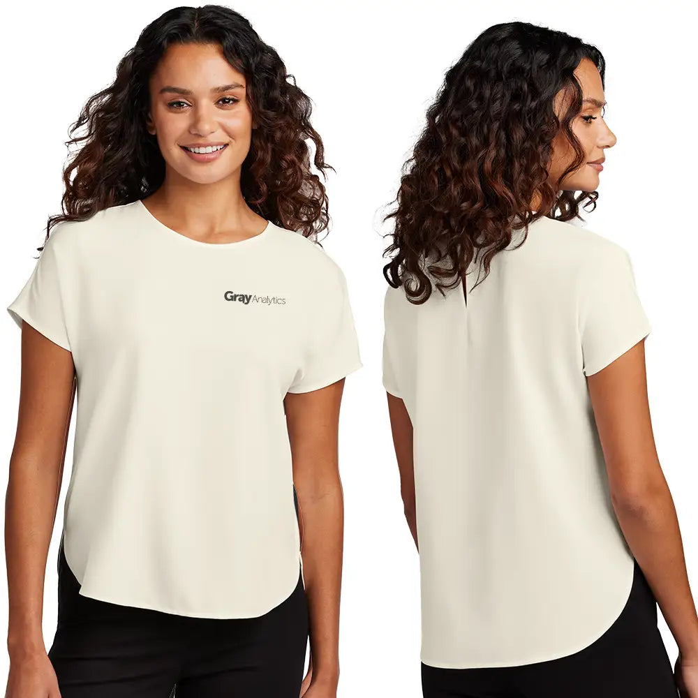 WOMEN'S  Mercer + Mettle Stretch Crepe Crew - MM2015 - LS