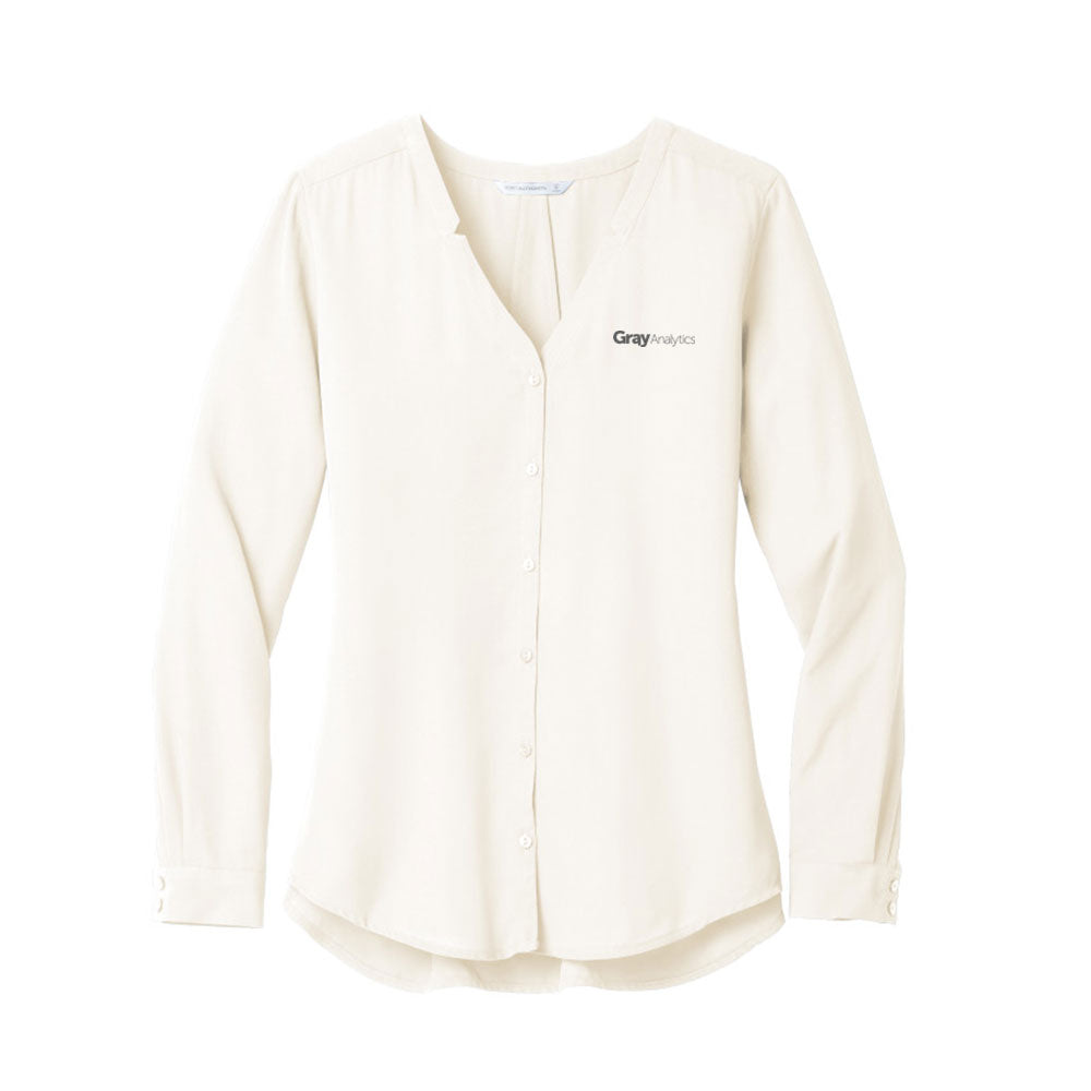 WOMEN'S Port Authority Long Sleeve Button-Front Blouse - LW700 - LS