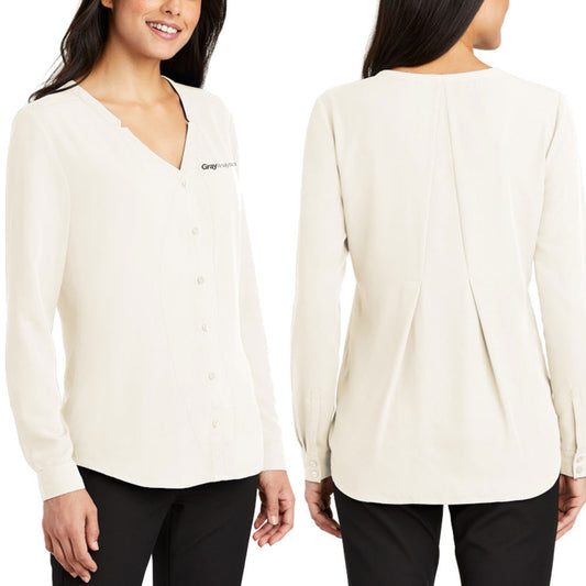 WOMEN'S Port Authority Long Sleeve Button-Front Blouse - LW700 - LS
